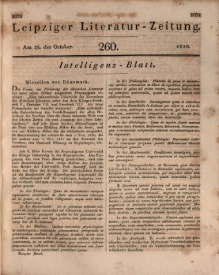 Leipziger Literaturzeitung Samstag 23. Oktober 1830