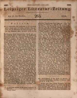 Leipziger Literaturzeitung Mittwoch 27. Oktober 1830