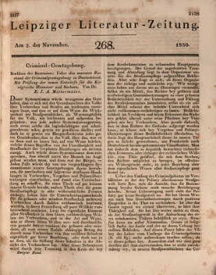 Leipziger Literaturzeitung Dienstag 2. November 1830