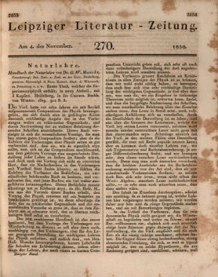 Leipziger Literaturzeitung Donnerstag 4. November 1830