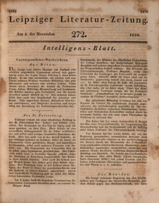 Leipziger Literaturzeitung Samstag 6. November 1830