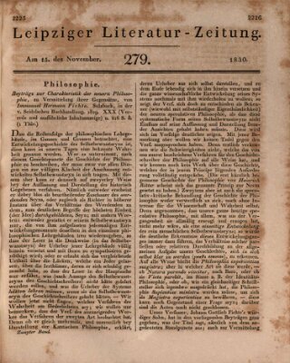 Leipziger Literaturzeitung Montag 15. November 1830