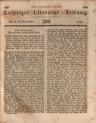 Leipziger Literaturzeitung Mittwoch 24. November 1830