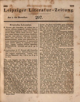 Leipziger Literaturzeitung Freitag 3. Dezember 1830