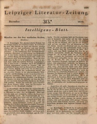 Leipziger Literaturzeitung Samstag 18. Dezember 1830