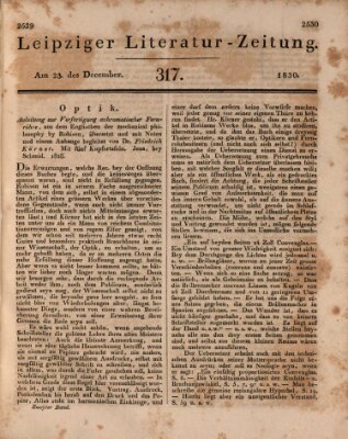 Leipziger Literaturzeitung Donnerstag 23. Dezember 1830