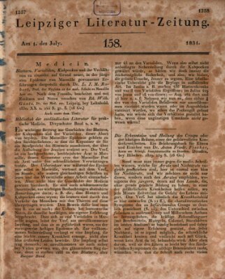 Leipziger Literaturzeitung Freitag 1. Juli 1831