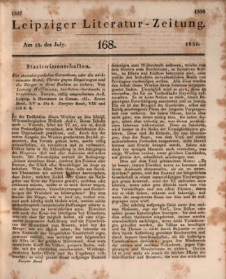 Leipziger Literaturzeitung Mittwoch 13. Juli 1831