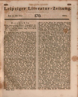 Leipziger Literaturzeitung Freitag 15. Juli 1831