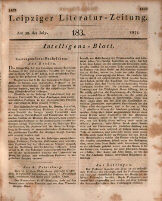 Leipziger Literaturzeitung Samstag 30. Juli 1831