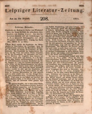 Leipziger Literaturzeitung Montag 29. August 1831