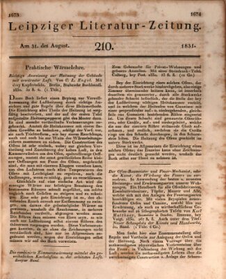 Leipziger Literaturzeitung Mittwoch 31. August 1831