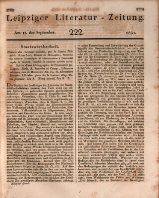 Leipziger Literaturzeitung Dienstag 13. September 1831