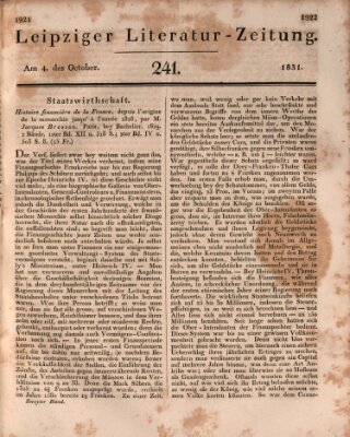 Leipziger Literaturzeitung Dienstag 4. Oktober 1831