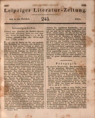 Leipziger Literaturzeitung Donnerstag 6. Oktober 1831