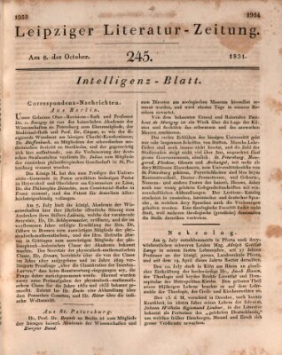 Leipziger Literaturzeitung Samstag 8. Oktober 1831