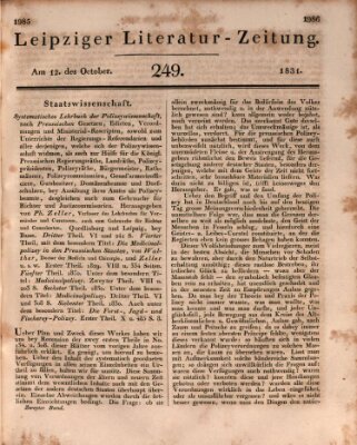 Leipziger Literaturzeitung Mittwoch 12. Oktober 1831