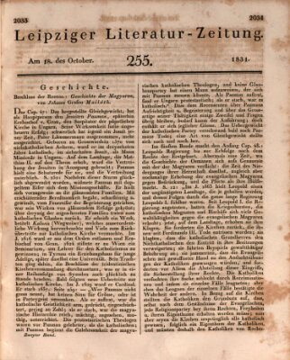 Leipziger Literaturzeitung Dienstag 18. Oktober 1831