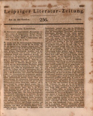 Leipziger Literaturzeitung Mittwoch 19. Oktober 1831