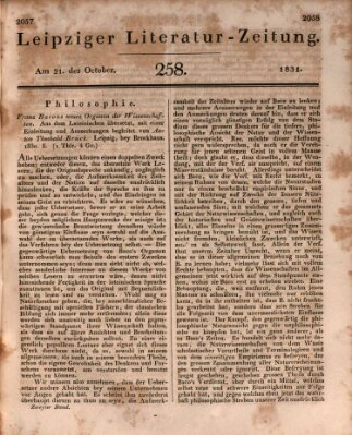 Leipziger Literaturzeitung Freitag 21. Oktober 1831