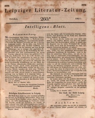 Leipziger Literaturzeitung Samstag 22. Oktober 1831