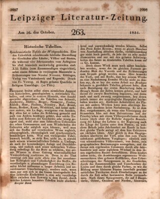 Leipziger Literaturzeitung Mittwoch 26. Oktober 1831