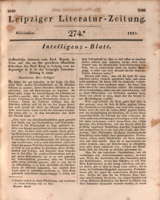 Leipziger Literaturzeitung Samstag 5. November 1831