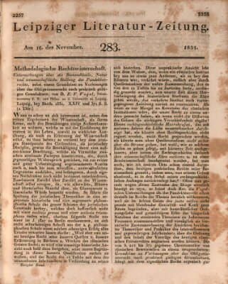 Leipziger Literaturzeitung Mittwoch 16. November 1831