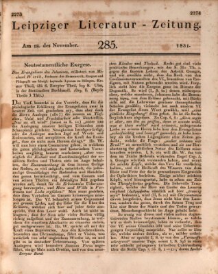 Leipziger Literaturzeitung Freitag 18. November 1831