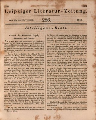 Leipziger Literaturzeitung Samstag 19. November 1831