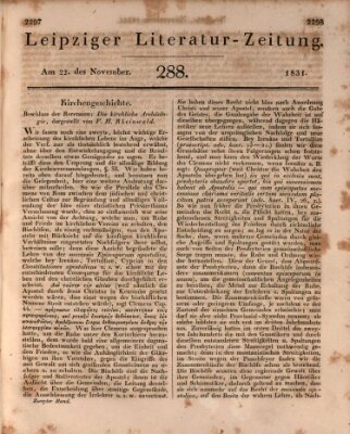 Leipziger Literaturzeitung Dienstag 22. November 1831