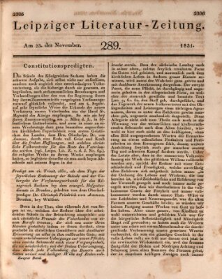 Leipziger Literaturzeitung Mittwoch 23. November 1831