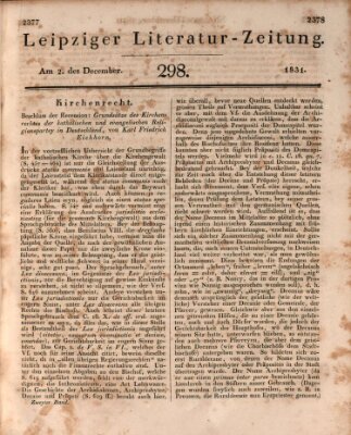 Leipziger Literaturzeitung Freitag 2. Dezember 1831