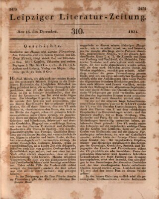 Leipziger Literaturzeitung Freitag 16. Dezember 1831