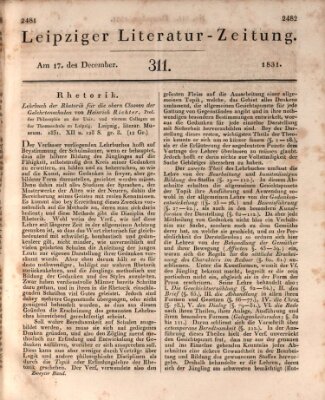 Leipziger Literaturzeitung Samstag 17. Dezember 1831