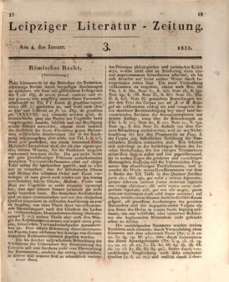 Leipziger Literaturzeitung Mittwoch 4. Januar 1832