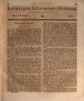 Leipziger Literaturzeitung Donnerstag 5. Januar 1832