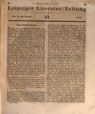 Leipziger Literaturzeitung Donnerstag 12. Januar 1832