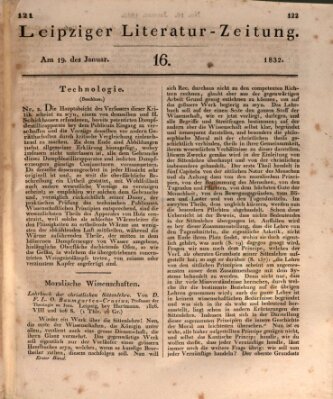 Leipziger Literaturzeitung Donnerstag 19. Januar 1832