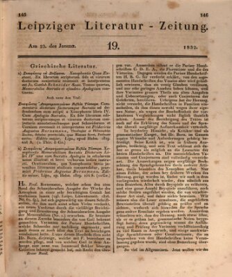 Leipziger Literaturzeitung Montag 23. Januar 1832