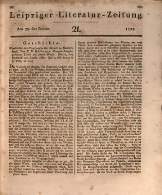 Leipziger Literaturzeitung Mittwoch 25. Januar 1832