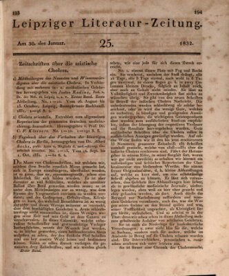 Leipziger Literaturzeitung Montag 30. Januar 1832