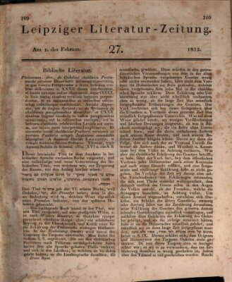 Leipziger Literaturzeitung Mittwoch 1. Februar 1832