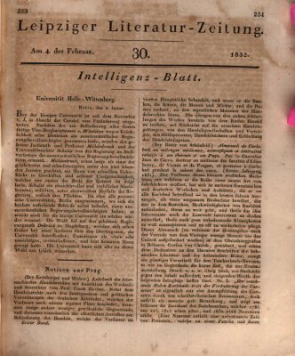 Leipziger Literaturzeitung Samstag 4. Februar 1832