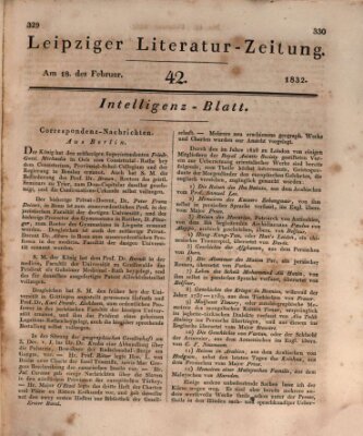 Leipziger Literaturzeitung Samstag 18. Februar 1832