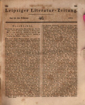 Leipziger Literaturzeitung Donnerstag 23. Februar 1832