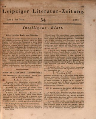 Leipziger Literaturzeitung Samstag 3. März 1832