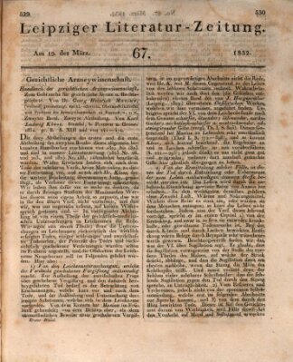 Leipziger Literaturzeitung Montag 19. März 1832