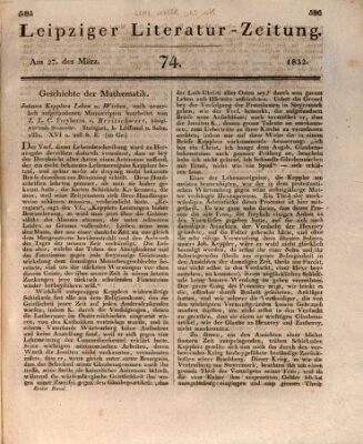 Leipziger Literaturzeitung Dienstag 27. März 1832