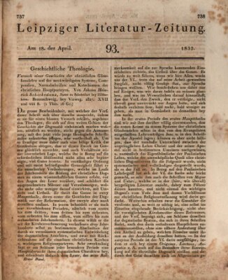 Leipziger Literaturzeitung Mittwoch 18. April 1832